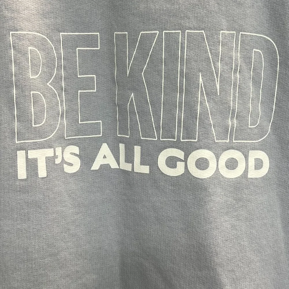 💙  H&M Be Kind It’s All Good Graphic Short Sleeve Sweatshirt – Size L - Picture 2 of 9